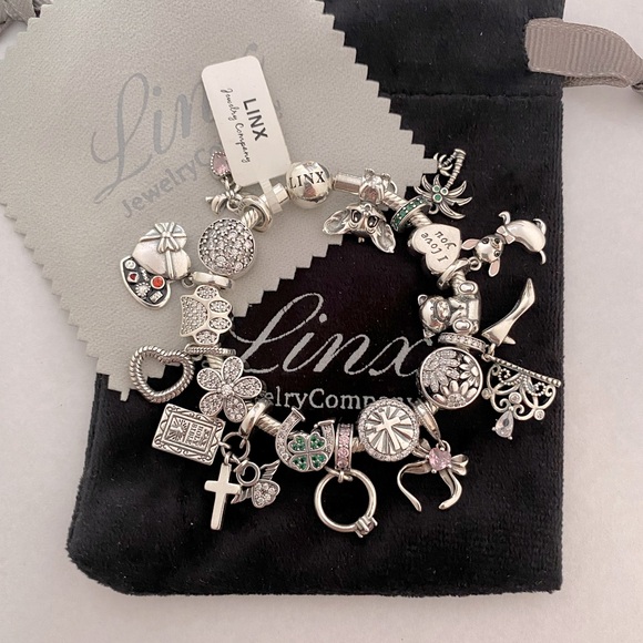 Linx Snake Chain Bracelet with Silver Charms 925 sterling silver